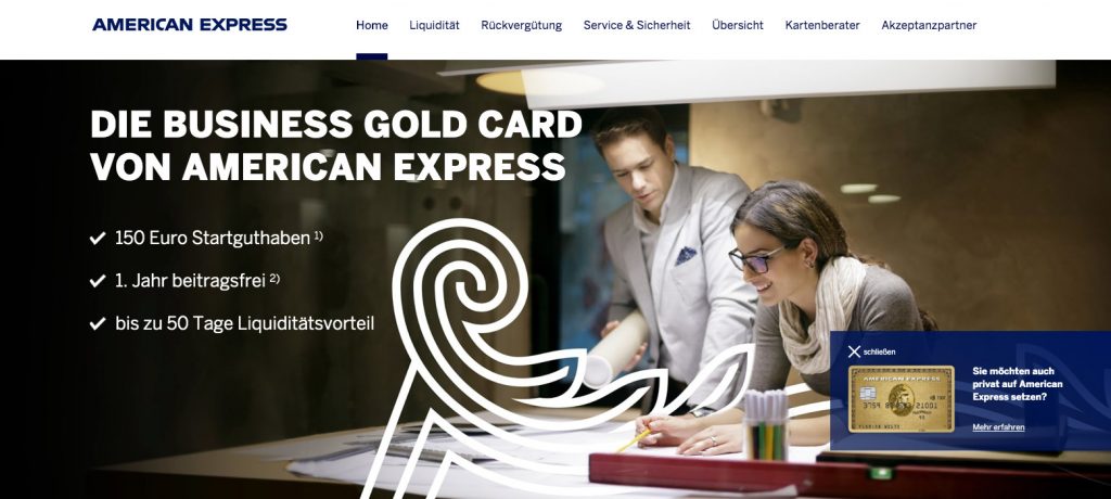 American Express Gold Card Business Kreditkarte